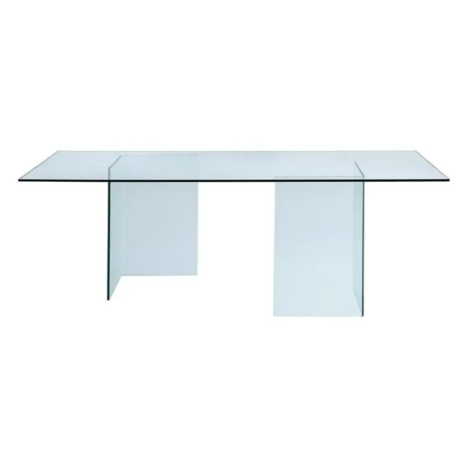 Eettafel COLEDON - 210 cmx90 cm - Transparant Glas