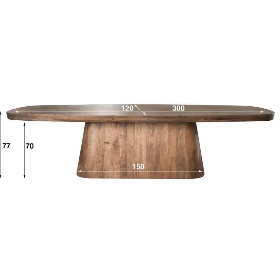 Eettafel - Deens Ovaal - 300cm - Acaciahout - Arcadia