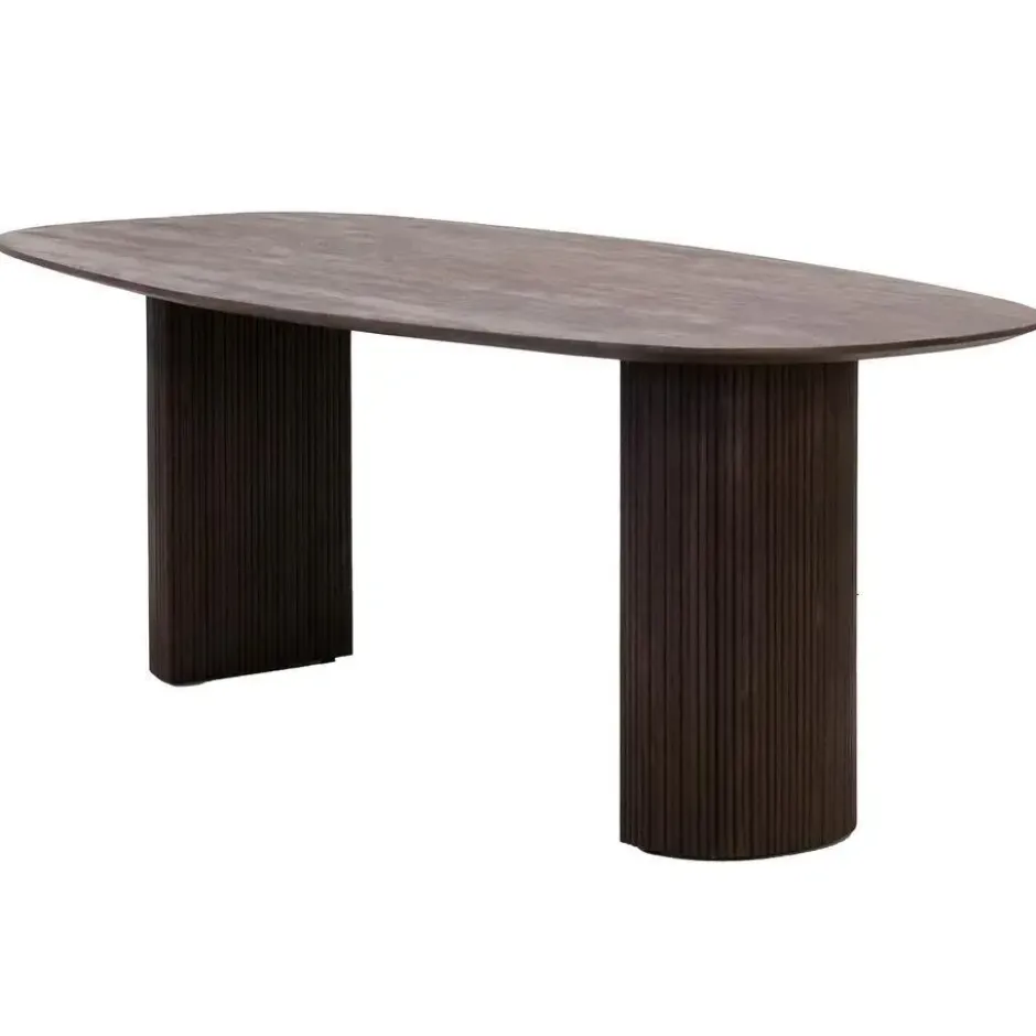 Eettafel Deens Ovaal 300cm - Donkerbruin Mangohout - Feline