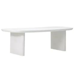 Eettafel Deens Ovaal 200cm - Wit Betonlook - Maya