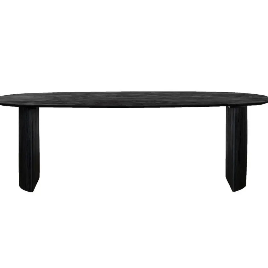 Eettafel Deens Ovaal 200cm - Zwart Mangohout - Feline