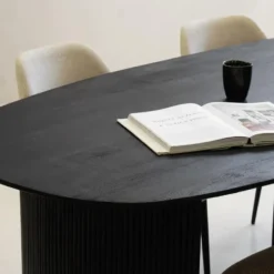 Eettafel Deens Ovaal 240cm - Zwart Mangohout - Feline