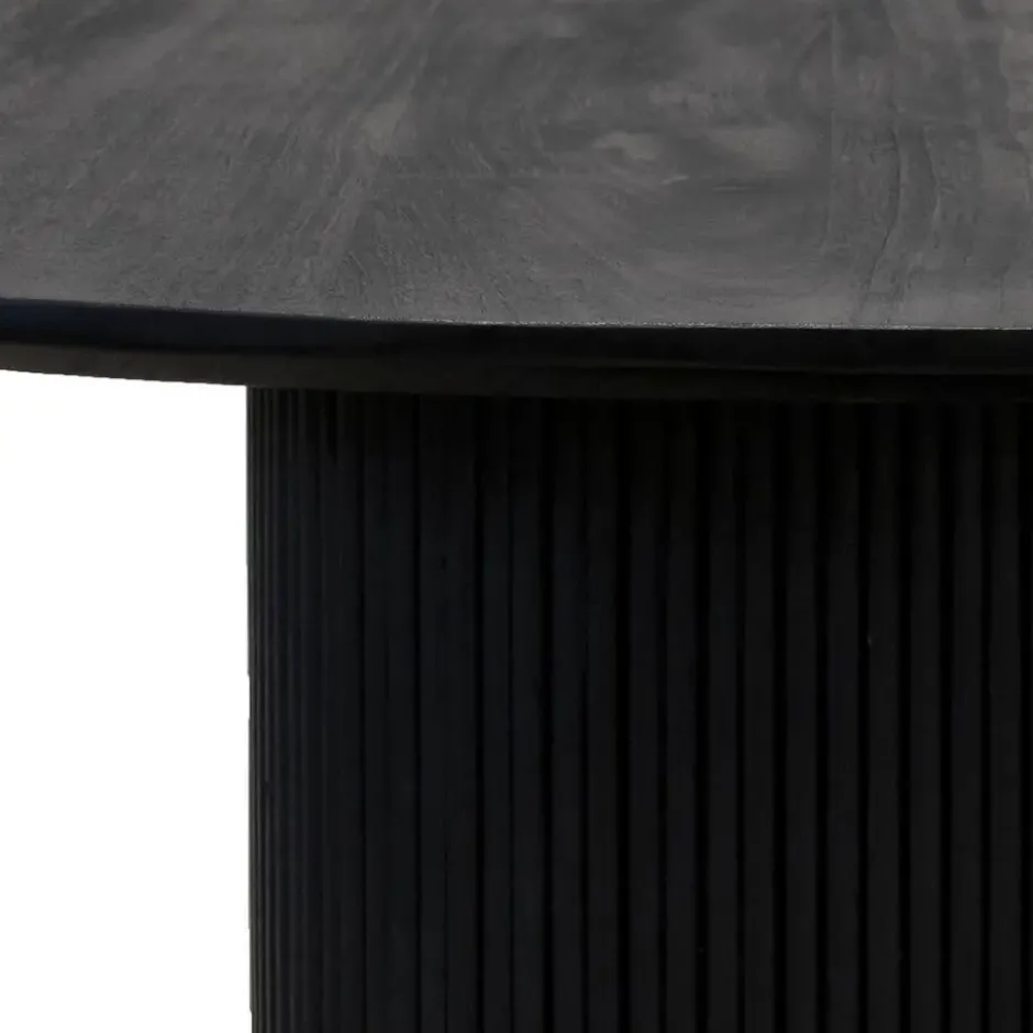 Eettafel Deens Ovaal 220cm - Zwart Mangohout - Feline