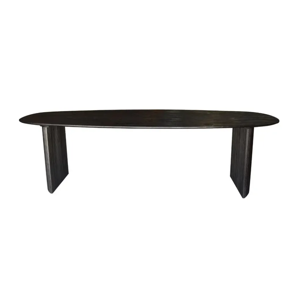 Eettafel Deens Ovaal 220cm - Zwart Mangohout - Feline