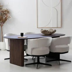 Eettafel Deens Ovaal - Donkerbruin Mangohout - 240x100x76cm - Juro
