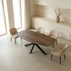 Eettafel Deens Ovaal - Donkerbruin Hout - 200x100x76cm - Jaimy
