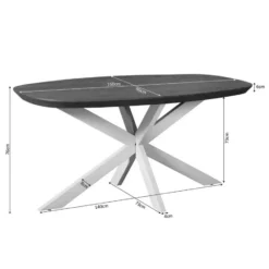Eettafel Deens Ovaal Naturel Hout - 160x90x76cm - Madison