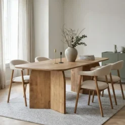 Eettafel Deens Ovaal - Naturel Hout - 240x100x76cm - Dalarna