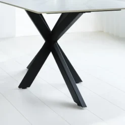 Eettafel Edin 170x90 cm marmerlook wit - Stoneware - Wit