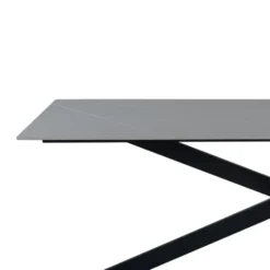 Eettafel Edin 230x100 cm marmerlook grijs - Stoneware - Grijs