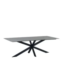 Eettafel Edin 230x100 cm marmerlook grijs - Stoneware - Grijs