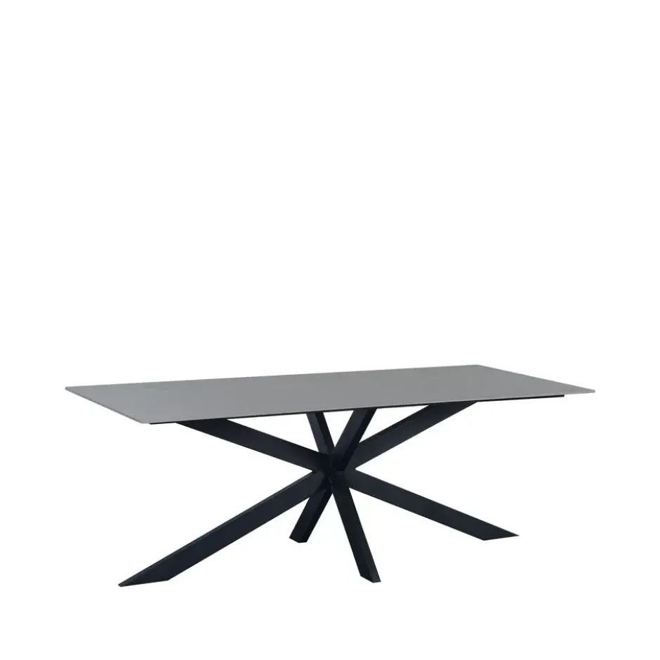 Eettafel Edin 230x100 cm marmerlook grijs - Stoneware - Grijs