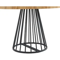 Eettafel FIRELA - Uitschuifbaar - Zwart Natuurlijk licht Hout paneel