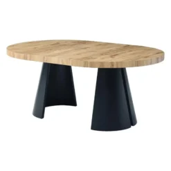 Eettafel JARELIA - Uitschuifbaar - Natuurlijk licht Hout paneel