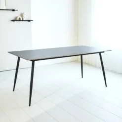 Eettafel Jules 150x80 cm marmerlook grijs - Stoneware - Grijs