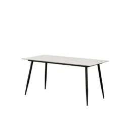 Eettafel Jules 150x80 cm marmerlook wit - Stoneware - Wit