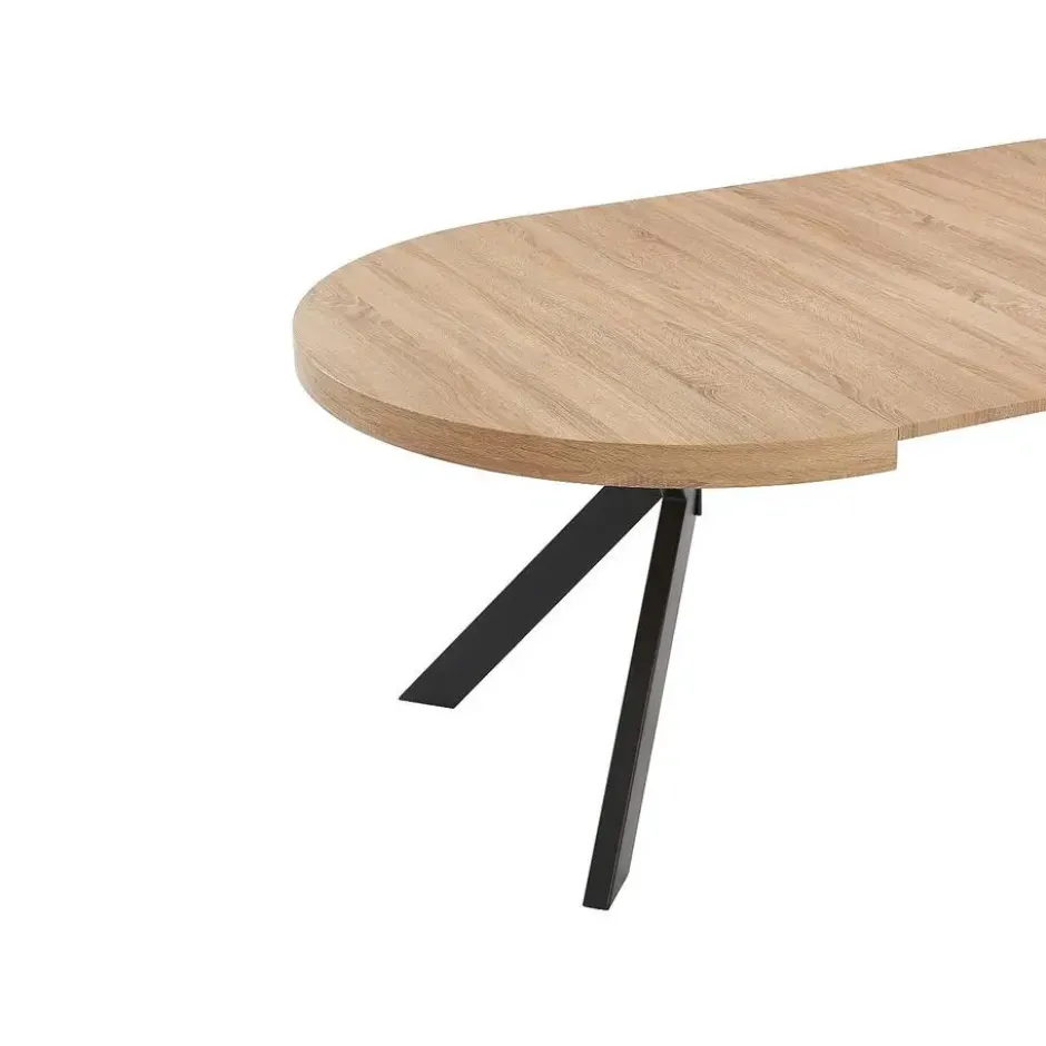 Eettafel KOMONI - 170 cm 220 cm 120 cmx120 cm - Natuurlijk licht Hout paneel