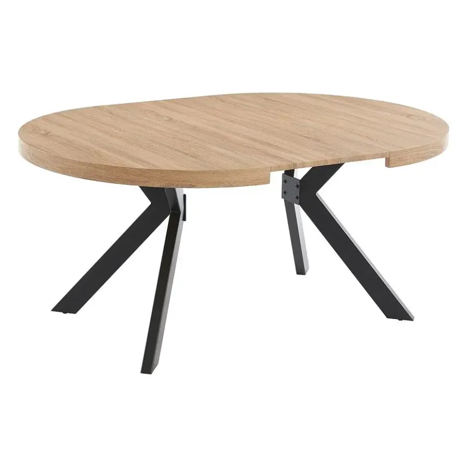 Eettafel KOMONI - 170 cm 220 cm 120 cmx120 cm - Natuurlijk licht Hout paneel