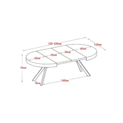 Eettafel KOMONI - 170 cm 220 cm 120 cmx120 cm - Natuurlijk licht Hout paneel