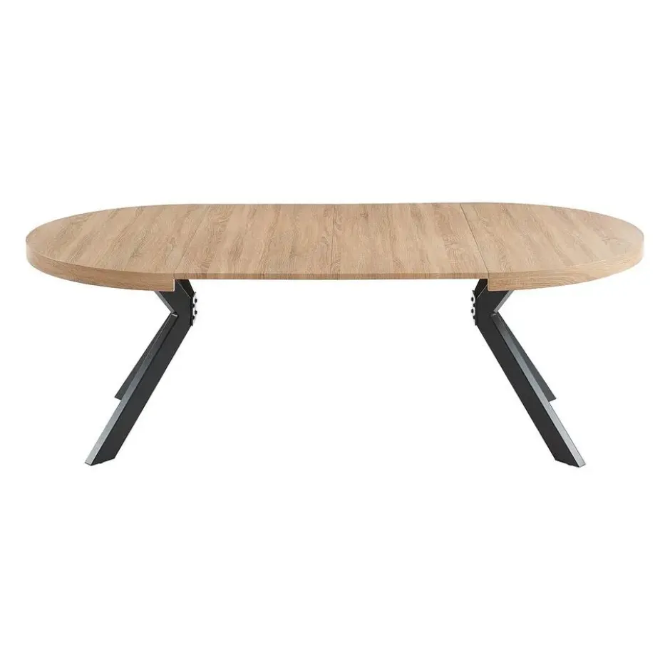 Eettafel KOMONI - 170 cm 220 cm 120 cmx120 cm - Natuurlijk licht Hout paneel