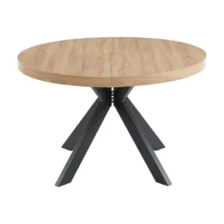 Eettafel KOMONI - 170 cm 220 cm 120 cmx120 cm - Natuurlijk licht Hout paneel