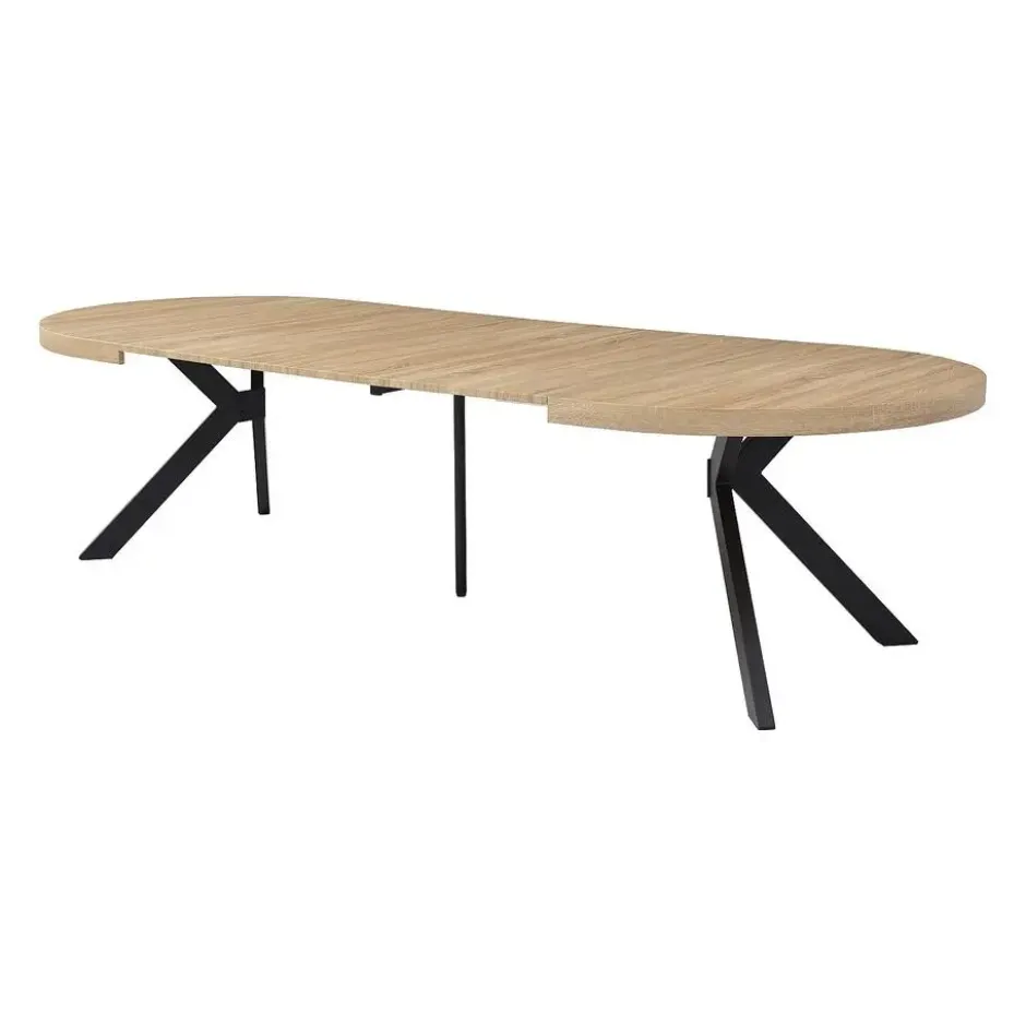 Eettafel KOMONI - Uitschuifbaar - Natuurlijk licht Hout paneel