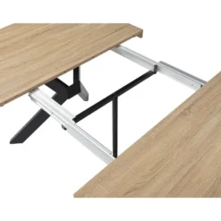 Eettafel KOMONI - Uitschuifbaar - Natuurlijk licht Hout paneel