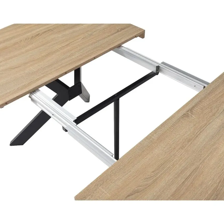 Eettafel KOMONI - Uitschuifbaar - Natuurlijk licht Hout paneel