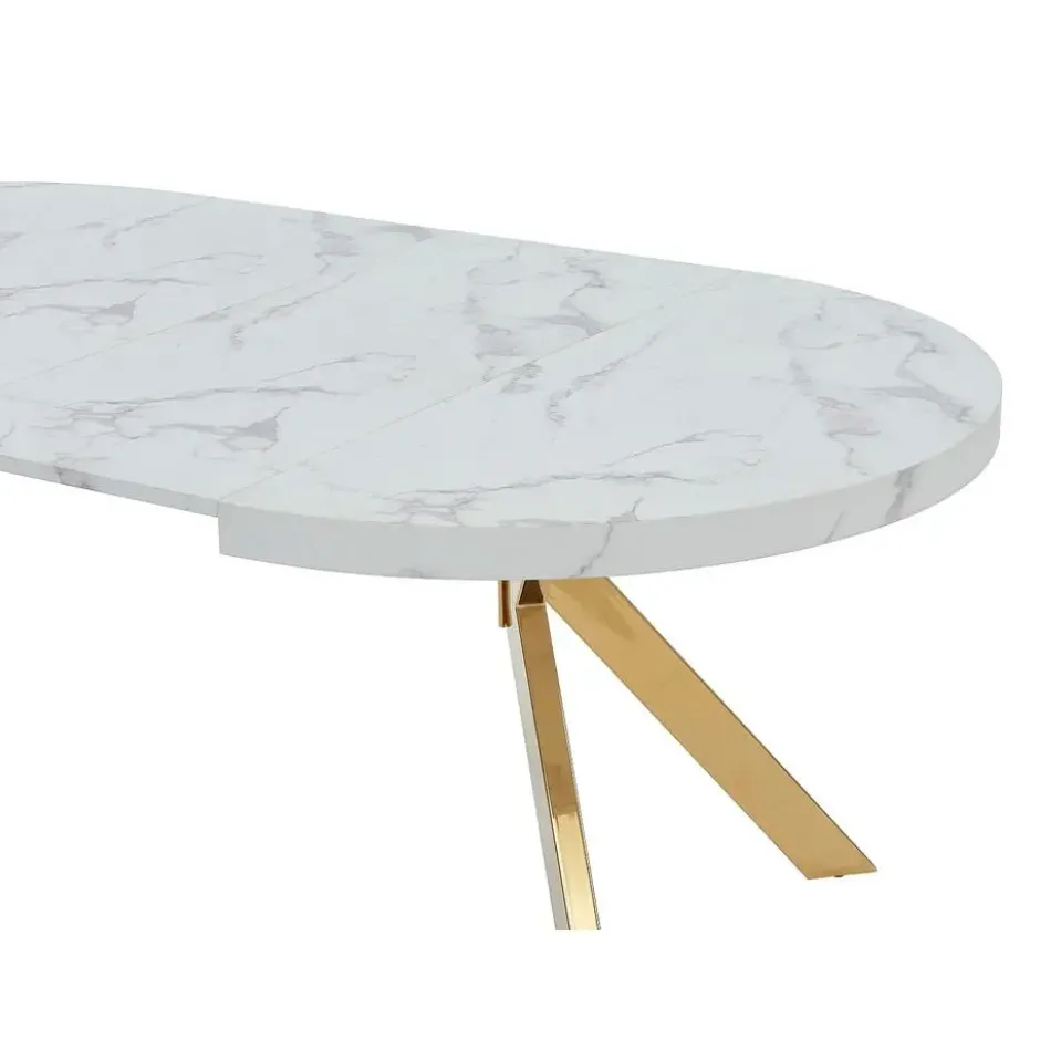 Eettafel KOMONI - Uitschuifbaar - Wit Hout paneel