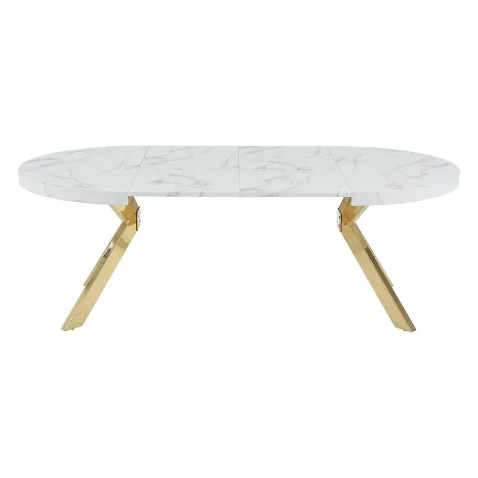 Eettafel KOMONI - Uitschuifbaar - Wit Hout paneel