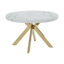 Eettafel KOMONI - Uitschuifbaar - Wit Hout paneel