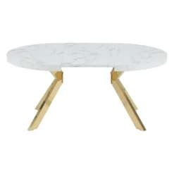 Eettafel KOMONI - Uitschuifbaar - Wit Hout paneel