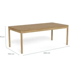 Eettafel Kristian - naturel - 75x200x110 cm