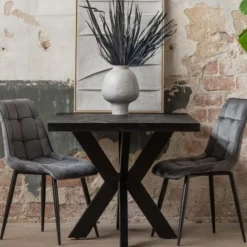 Eettafel Memphis Black 140x90cm Rechthoekig Zwart