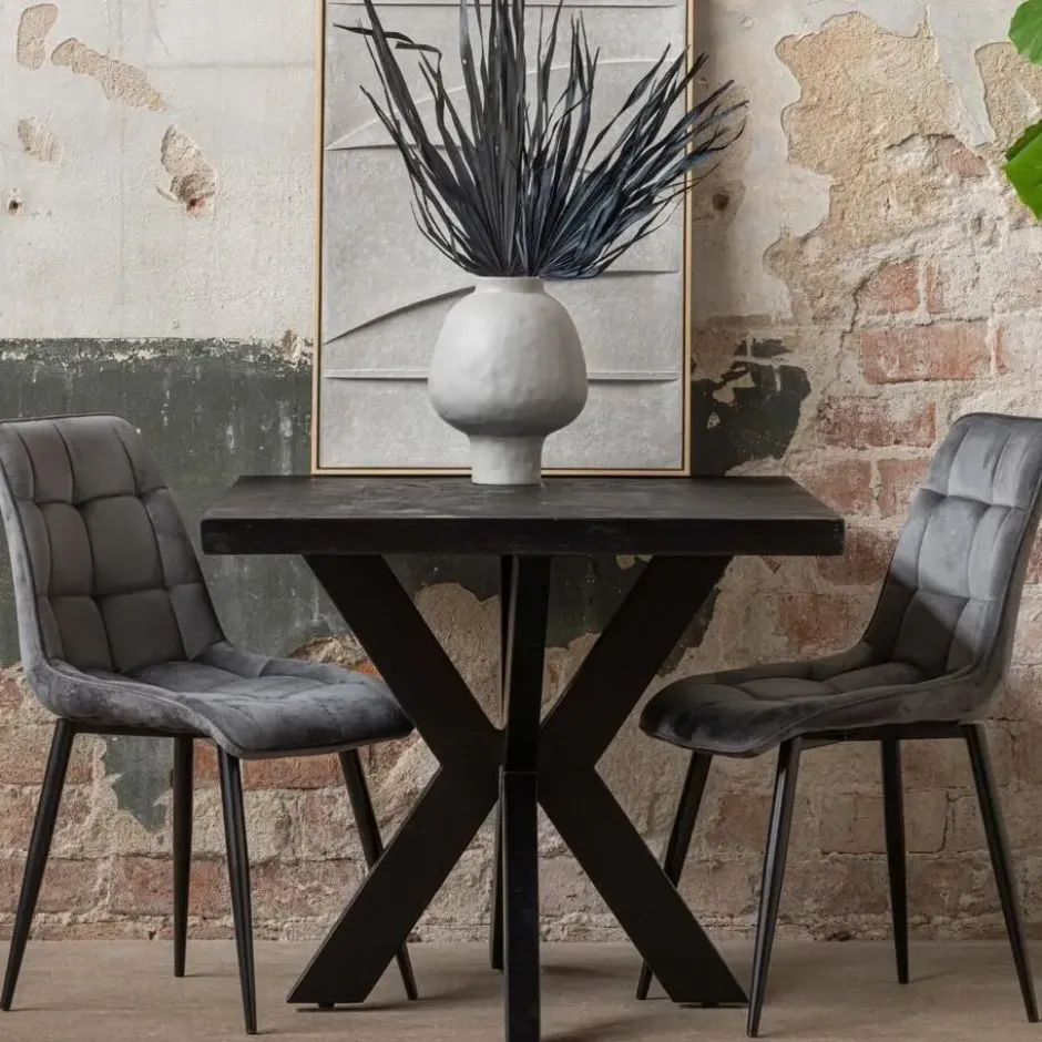 Eettafel Memphis Black 140x90cm Rechthoekig Zwart