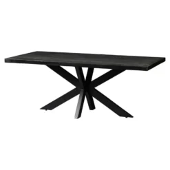 Eettafel Memphis Black 140x90cm Rechthoekig Zwart