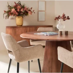 Eettafel Mokka Rond - Lichtbruin Ø120cm