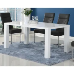 Eettafel MONICA - 160 cmx90 cm - Wit Hout paneel