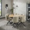 Eettafel Naturel Acaciahout - 135x135x76cm - Driehoek