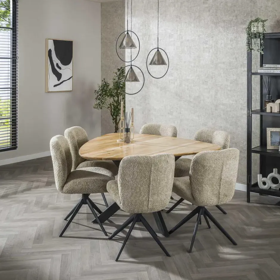 Eettafel Naturel Acaciahout - 135x135x76cm - Driehoek