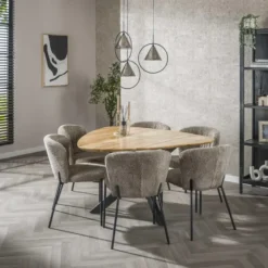 Eettafel Naturel Acaciahout - 135x135x76cm - Driehoek