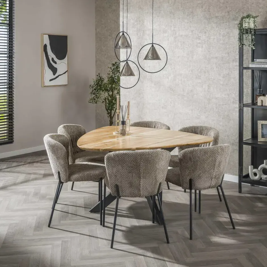 Eettafel Naturel Acaciahout - 135x135x76cm - Driehoek