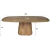 Eettafel Naturel Mangohout Ovaal - 215x105x77cm - Wave