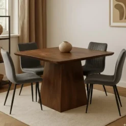 Eettafel Nova Vierkant 90x90cm Donkerbruin Vierkant