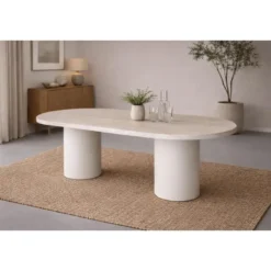 Eettafel Ovaal Beige Hout - 200x100x75cm - Narvik