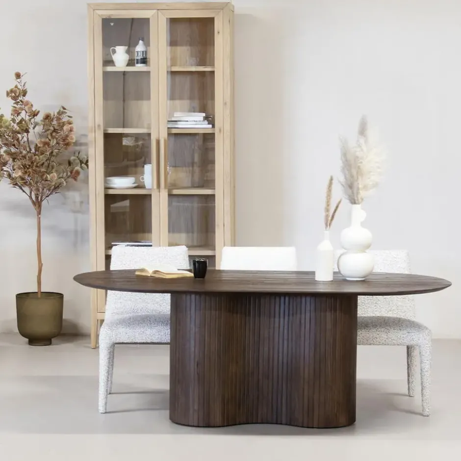 Eettafel Ovaal 240cm - Donkerbruin - Hout - Tafel Ava