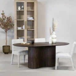 Eettafel Ovaal 240cm - Donkerbruin - Hout - Tafel Ava