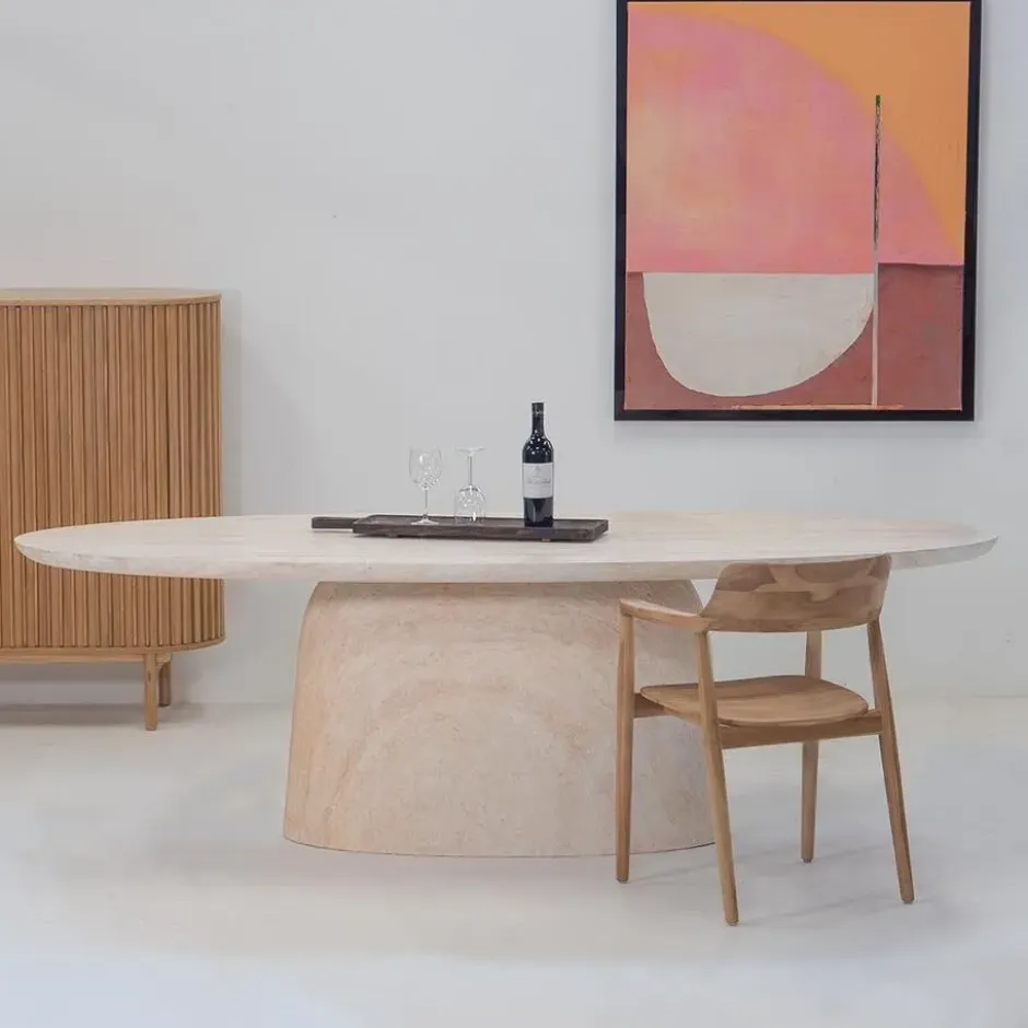 Eettafel Ovaal 200cm - Naturel Betonlook - Myrna