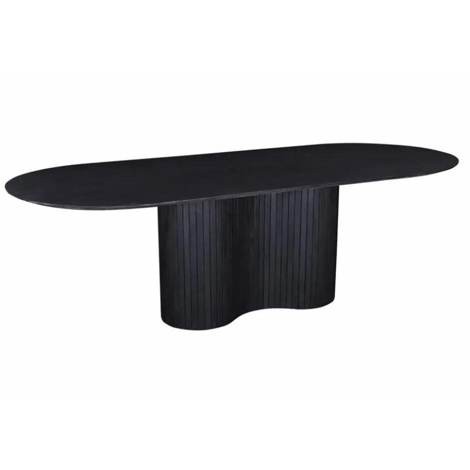 Eettafel Ovaal 240cm - Zwart - Hout - Eettafel Ava