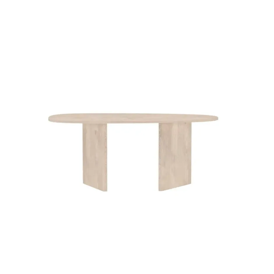 Eettafel Ovaal Naturel Hout - 180x90x75cm - Grönvik